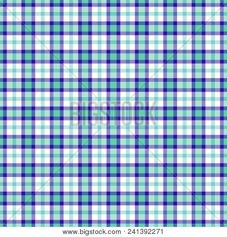Blue And White Tartan Gingham Seamless Repeat Pattern