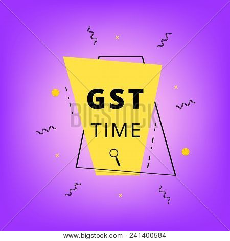 Gst Time Banner With Geometric Shape. Vector Illustration.