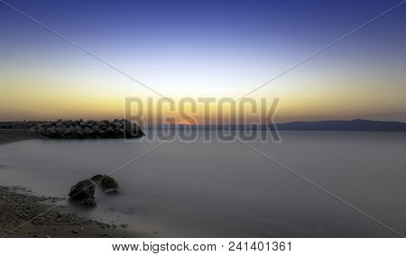 Croatian sunset in Podgora, Makarska Riviera, Dalmatia, Croatia