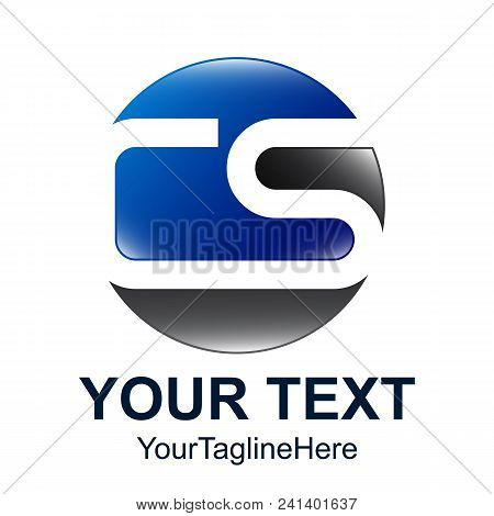 Initial Letter Cs Logo Design Template Element Circle Colored Black Bluel For Business And Company I