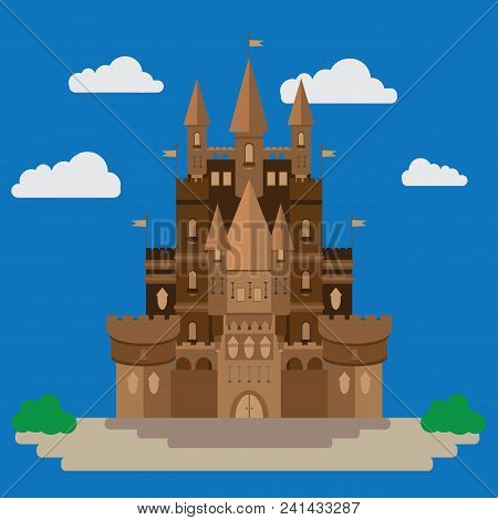 Castle in the style of flat design. It is executed in a vector and is suitable for illustrating various articles and much more.