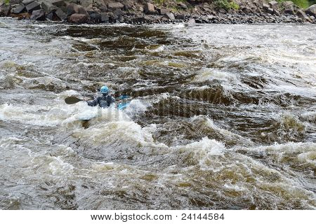 Kayaker river Vuoksi