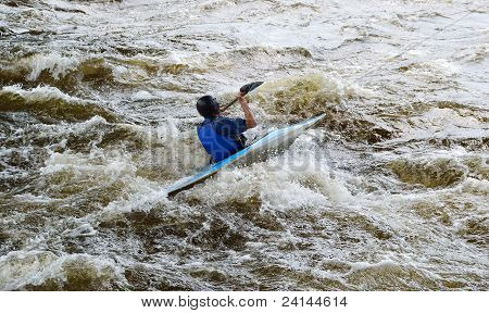 Kayaker river Vuoksi
