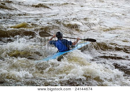 Kayaker river Vuoksi