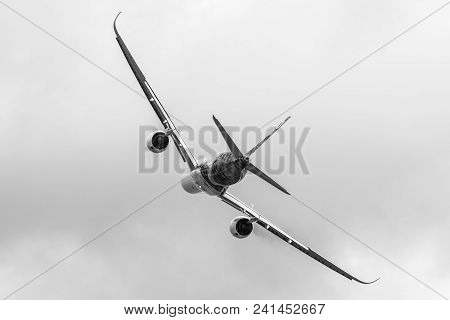 Berlin, Germany - April 26, 2018: Demonstration Flight Of The Wide-body Jet Airliner Airbus A350 Xwb
