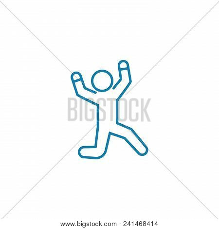 Experiencing Joy Line Icon, Vector Illustration. Experiencing Joy Linear Concept Sign.