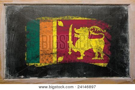 Flagge von Sri Lanka auf gemalt mit kreide kreideküste
