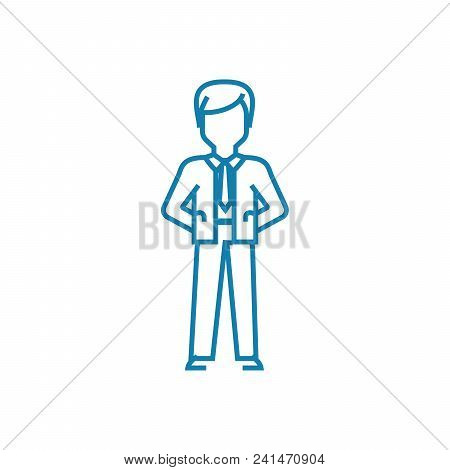 General Manager Line Icon, Vector Illustration. General Manager Linear Concept Sign.