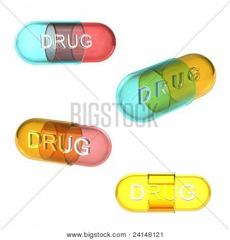 Quattro tipi di pillole di droga