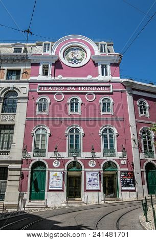 Lisbon, Portugal, May 6, 2018: View Of Teatro Da Trindade.