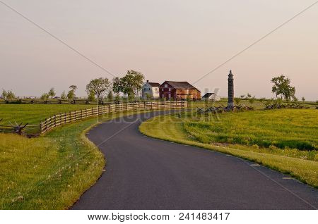Gettysburg, Pennsylvania 5-15-2018 Sickles Avenue Leading To The Klingle Farm Where Heavy Fighting O