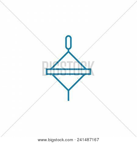 Peg-top Line Icon, Vector Illustration. Peg-top Linear Concept Sign.