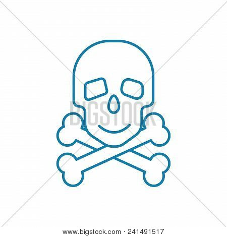 Scanning Bones Line Icon, Vector Illustration. Scanning Bones Linear Concept Sign.