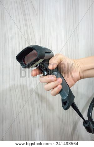 Black Bar Code Scanner With Black Switch For Business Or Shopping Store