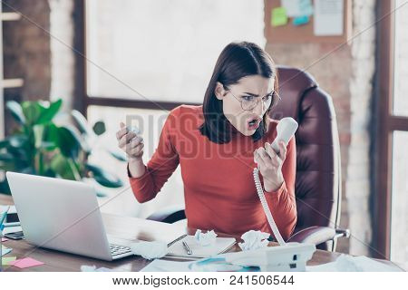 People Person Contract Documents Handset Employment Problem Staff Corporate Executive Concept. Unhap