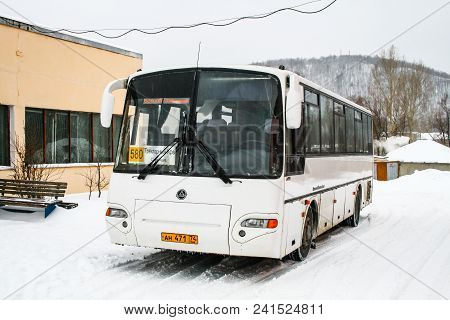 Asha, Russia - December 5, 2010: Intercity Coach Bus Kavz 4238 Avrora In The City Street.