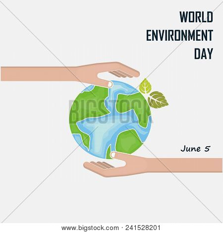 World Environment Day Concept Vector Logo Design Template.june 5st World Environment Day Concept.wor
