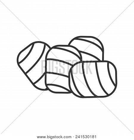 Twisted Marshmallow Linear Icon. Thin Line Illustration. Contour Symbol. Vector Isolated Outline Dra