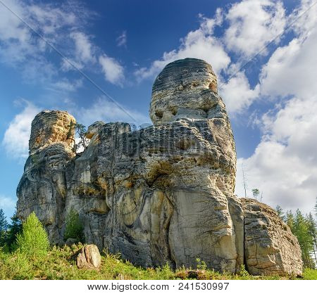 Group Of Sandstone Rocks In Reserve Bohemian Paradise, Czech Republic