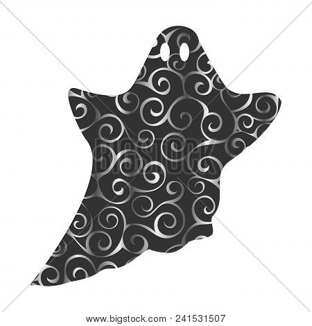 Ghost Pattern Silhouette Halloween Mystery Specter. Vector Illustration.