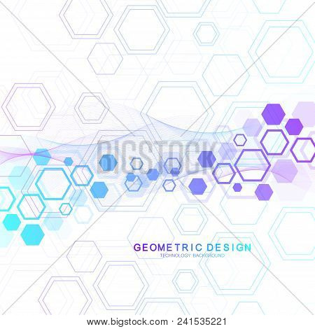Scientific Molecule Background For Medicine, Science, Technology, Chemistry. Wallpaper Or Banner Wit