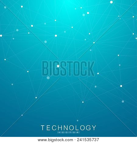 Abstract Polygonal Background With Connected Lines And Dots. Minimalistic Geometric Pattern. Molecul