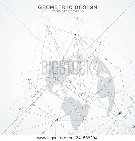 Global Network Connections With Points And Lines. Internet Connection Background. Abstract Connectio