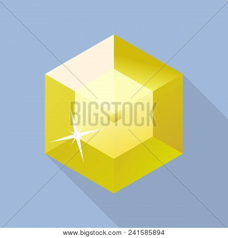 Citrine Stone Icon. Flat Illustration Of Citrine Stone Vector Icon For Web Design