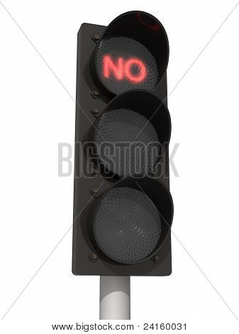 交通灯用红色没有信号。在白色背景上孤立