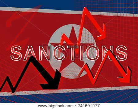 Usa Economic Sanctions Against North Korea 3D Illustration