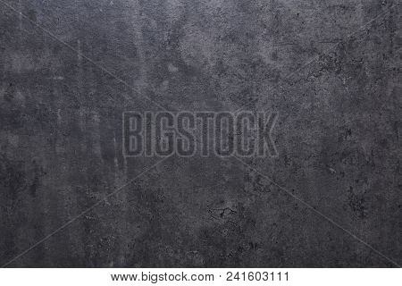 Dark Grey Black Concrete Slate Background Or Texture. Blank For Design.