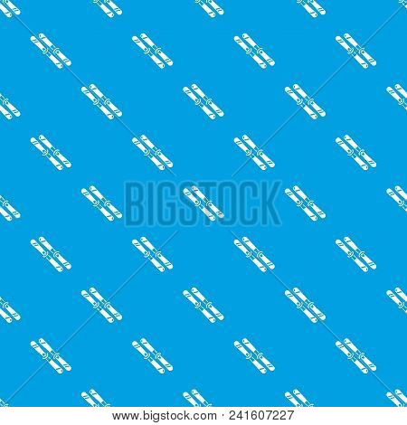 Skiing Pattern Vector Seamless Blue Repeat For Any Use