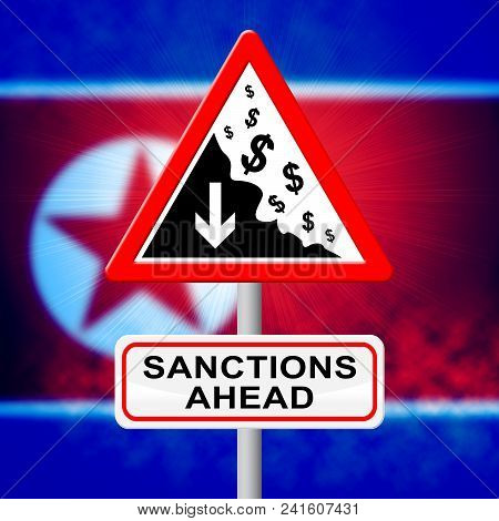 North Korean Sanctions Ahead To Encourage Denuclearization 3D Illustration
