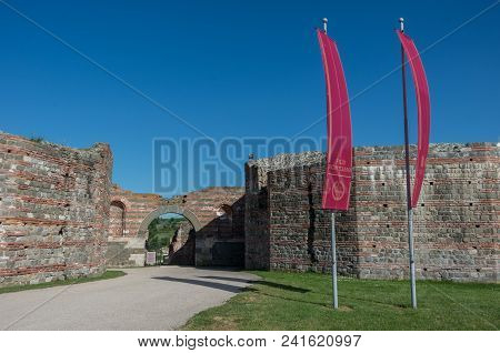 Zajecar, Serbia - May 2, 2018: Entrance Gate To Felix Romuliana, Ancient Roman Emperor Galerius Pala