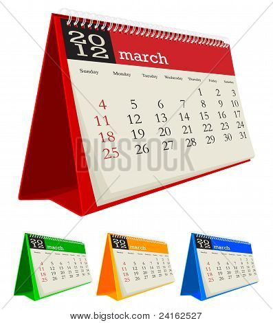 March 2012 desk calendar