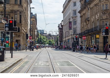 City Centre Of Manchester During Nice Sunny Day