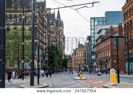 City Centre Of Manchester During Nice Sunny Day