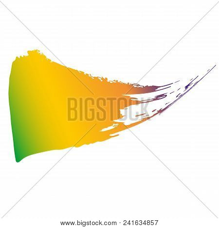 Lime Green, Yellow Watercolor Hand Painted, Colorful Gradient Stripes Isolated On White Background. 