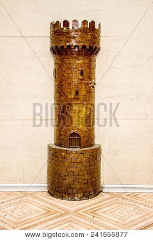 Monument, Old City, Baku. Sculpture Of The Old City Of Azerbaijan