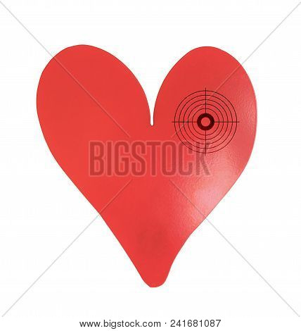 Target On A Metal Heart-shaped Object