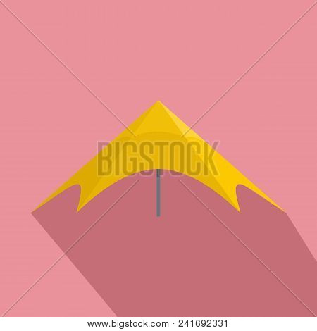 Yellow Event Tent Icon. Flat Illustration Of Yellow Event Tent Vector Icon For Web Design