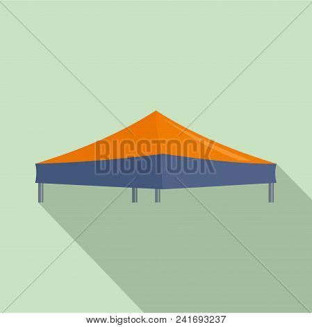 Blue Orange Big Tent Icon. Flat Illustration Of Blue Orange Big Tent Vector Icon For Web Design