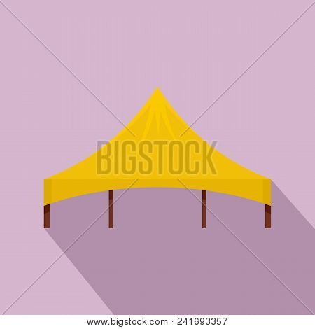 Yellow Tent Icon. Flat Illustration Of Yellow Tent Vector Icon For Web Design