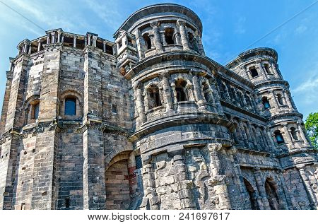 The Roman City Wall Porta  (black Gate) In Trier, Germany. For Over A Century After Ad 286, Trier Wa