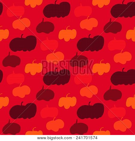 Funny Seamless Pattern With Pumpkins.thanksgivig Day. Vector Illustration.
