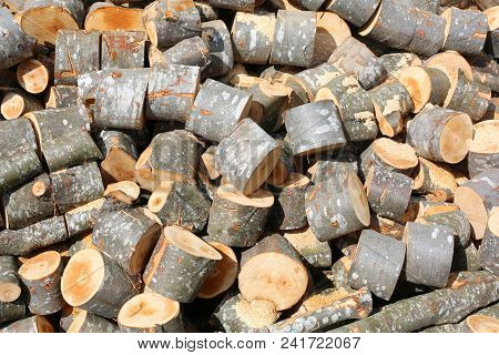 Background Of Wooden Logs And Cutted Trunks