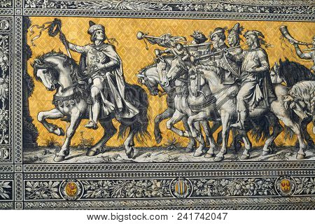 Procession of Princes mural in Stallhof outdoor of Dresden Germany