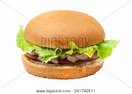 Cheesburger With Lettuce Salad