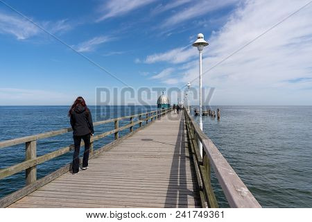 Pier Vineta Bridge And Submarine At Zinnowitz Usedom Germany