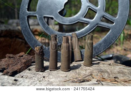 Found with metal detector near Kiev.Russian and Polish (French) cartriges of WWI 